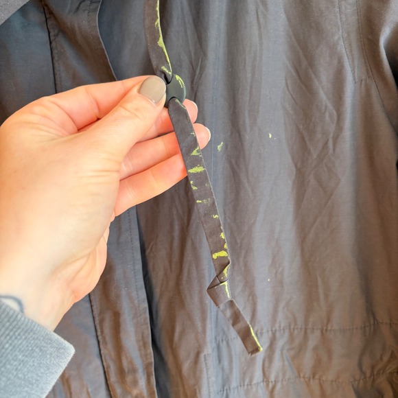 Eileen Fisher Charcoal Gray Lightweight Drawstring Hooded Anorak Jacket XS - Picture 2 of 12